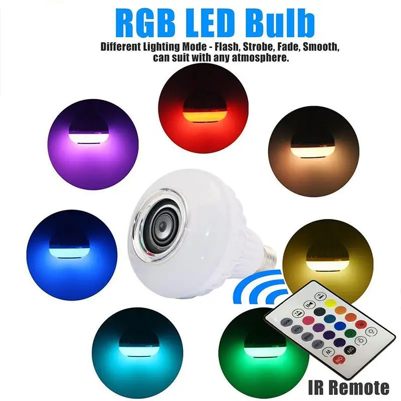

LED Music Bulb Wireless E27 LED Speaker KTV Gift Bar MINI LED Loudspeaker Audio Home Portable Colorful Lamp Smart