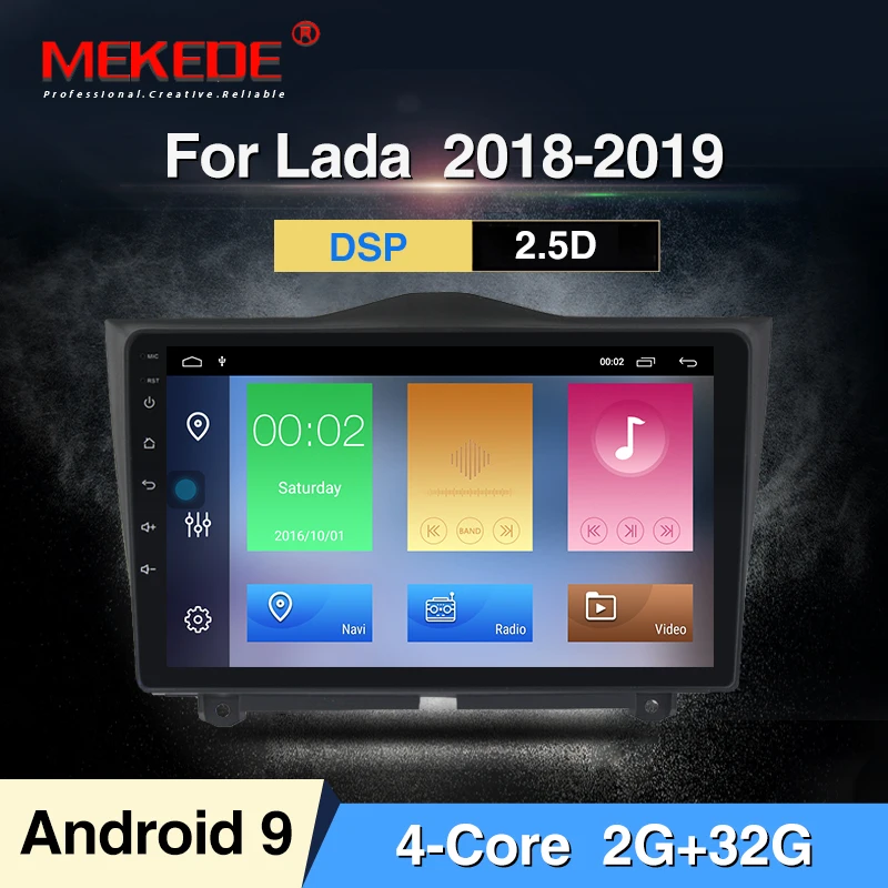 MEKEDE 4G LTE 9853 Android 9,0 автомобильный dvd мультимедийный плеер для LADA vaz Granta Cross Авто Радио FM gps навигация - Цвет: 32G