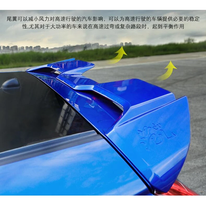 Для Honda Fit Jazz ABS пластиковый Неокрашенный Грунтовка Цвет сзади крыша багажника крыло для губ спойлер для автомобиля