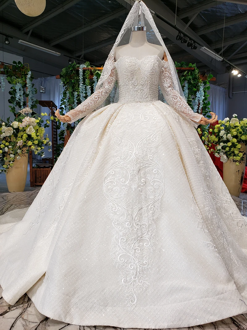 HTL429G скромные свадебные платья с вуалью с открытыми плечами милое бальное платье свадебное платье vestido de noiva