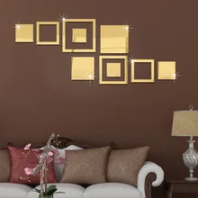 Импортные товары для квадратного зеркального стикер для спальни, гостиной, библиотеки, украшения из акрила, Зеркальная Наклейка на стену s 361093