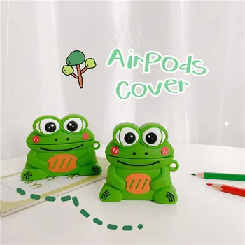 

3D Cute Cartoon Frog Shockproof Headphone Cases For Apple Airpods 1 2 3 Pro Silicone Protection Wireless BluetoothEarphone Cover