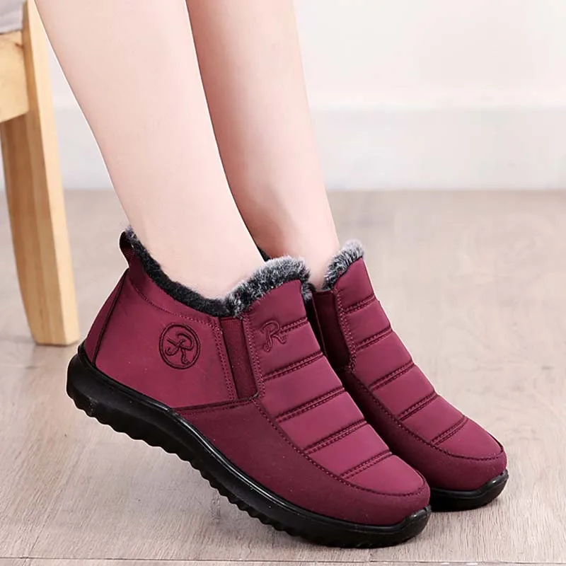 Winter Boots For Women Chunky Women Ankle Boots Keep Warm Casual Women's Shoes Non-Slip Retro Shoes Zapatos De Mujer