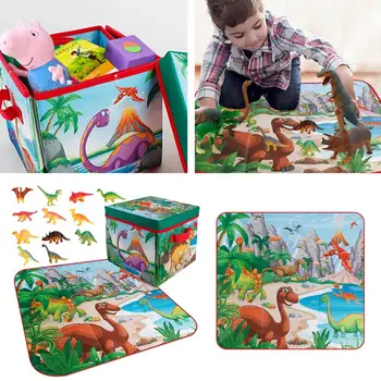 

Game Pad Crawling Carpet Foldable Storage Toy Box Portable Kids Play Mat Dinosaur Crawling Mat And Storage Box Baby Game Pad Toy