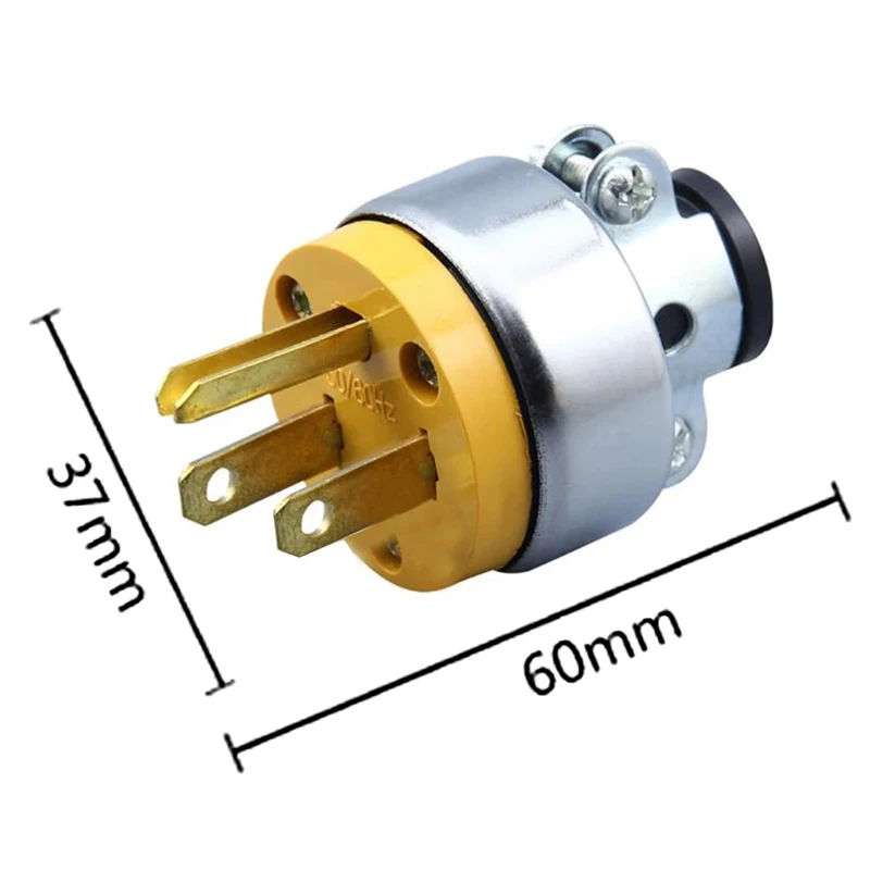 Electrical Socket America L5-15P L5-15R US Connector 15A Extension Tripolar Wired Receptacle Male Female Anti-Loose Locked Plug