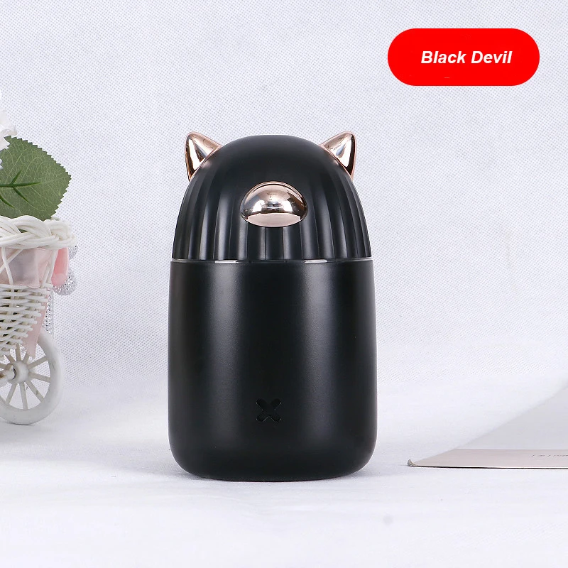 Black Devil USB Увлажнитель Воздуха Медведь эфирное масло диффузор дьявол ароматерапия увлажнитель воздуха для дома и офиса очиститель воздуха тумана с светодиодный подсветкой - Цвет: Black Devil