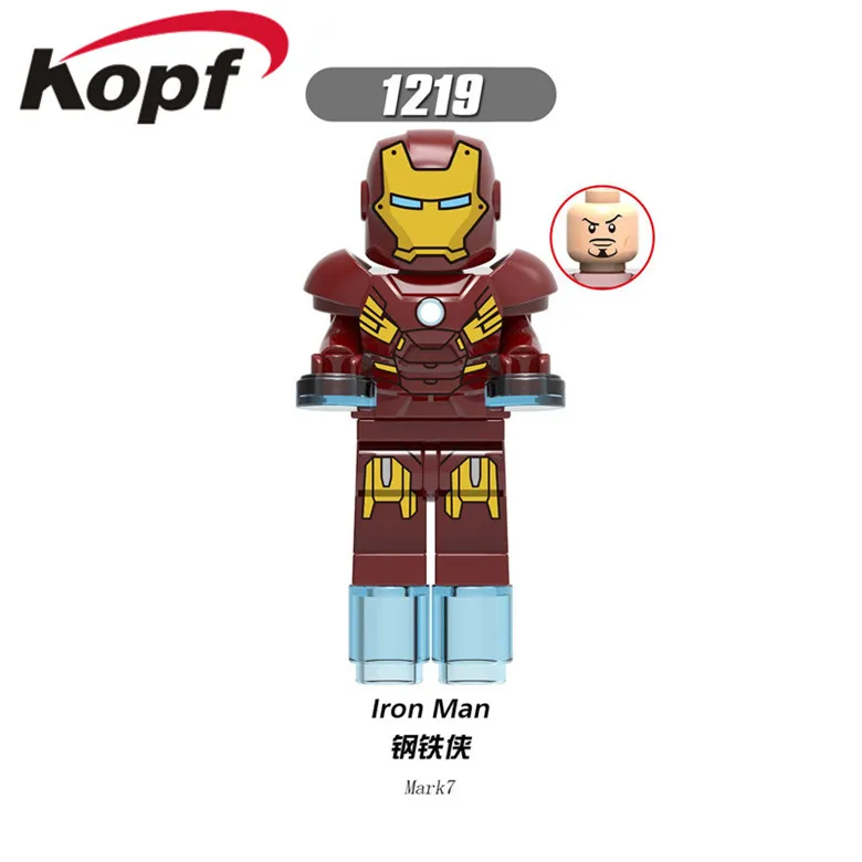 1219 20pcs No Box 20 шт. Супер Герои Питер Паркер арбалон Quicksilver Kingpin Tony Stark фигурки строительные блоки кирпичи для детей подарок игрушки X0270 - Цвет: 1219 20pcs No Box