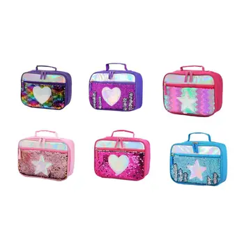 

Flip Sequins Insulated Lunch Bag Thermal Cooler Picnic Food Box Tote Carry Bags