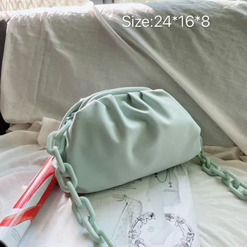 

Net red clip bag acrylic thick chain cloud bag female crossbody retro single shoulder diagonal cross shell bag