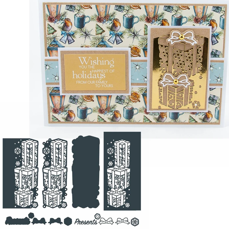 

Shining Presents Metal Cutting Dies Gifts Boxes Warm Your Winter Die Cuts For Card Making Decoration New 2019 Crafts Cards