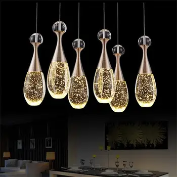 

Sale Modern minimalist personality Crystal LED chandeliers dining room bar chandelier fashion single head three bubble lights