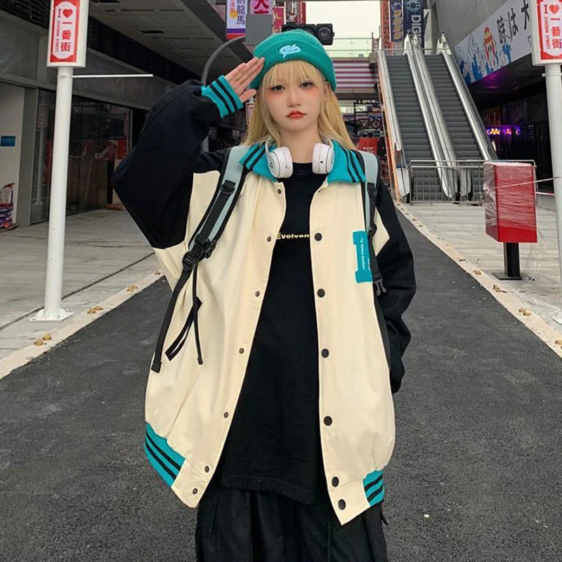 Baseball Jacket 2021 Winter Retro Hong Kong Style Jacket Female Student