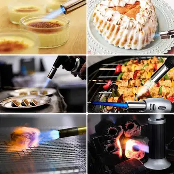 

Refillable Butane Lighter Straight Torch Spray Gun Outdoor Tool Barbecue Kitchen Lighter Diy Baking Gas Culinary Lighter
