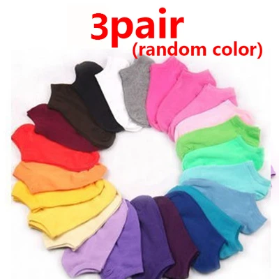 3Pair Style 18 3 пара/лот, цветные носки, забавные милые короткие носки для девочек и женщин, короткие носки в полоску для женщин и девушек, 4 сезона, Meias - Цвет: 3Pair Style 18