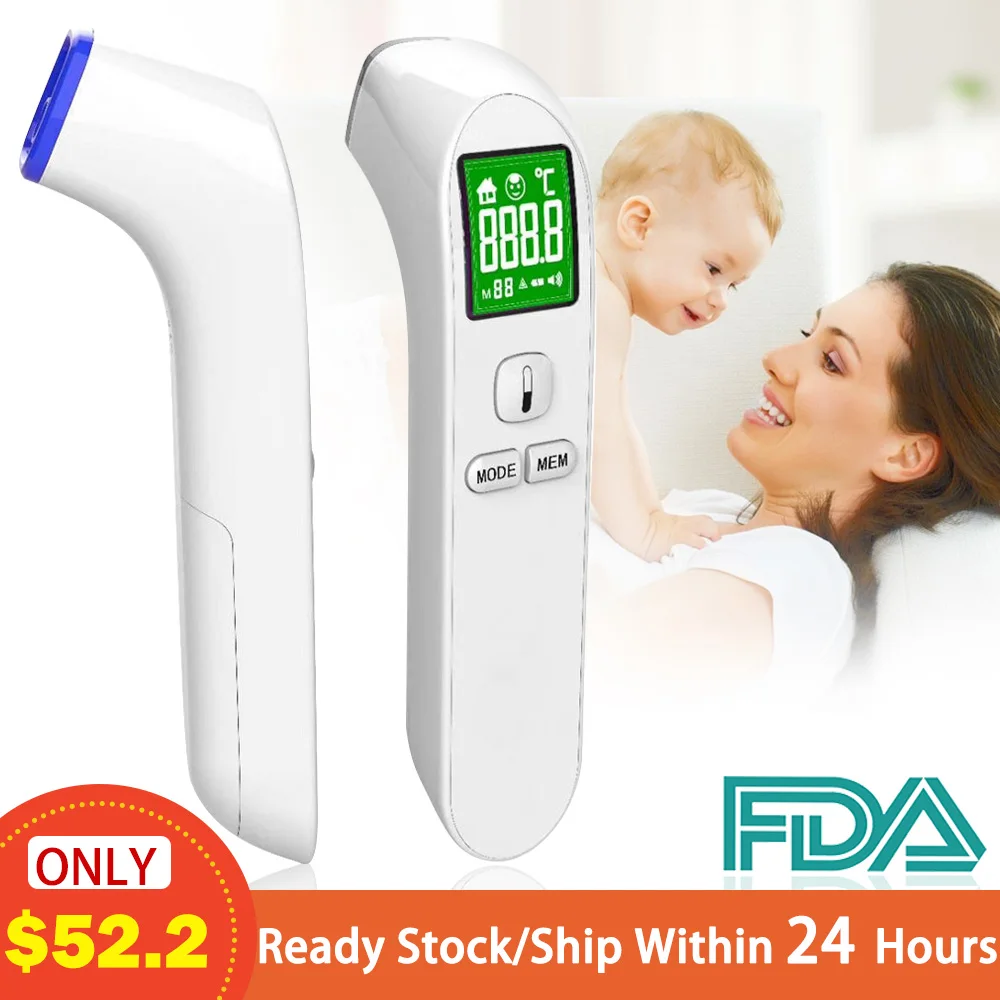 

Baby Thermometer Infrared Digital LCD Body Measurement Forehead Ear Non-Contact Adult Body Fever IR Children 1pcs
