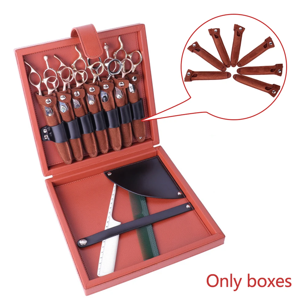 

Professional Storage Holder Scissors Box Portable Solid Hairdresser Practical Barber Salon Organizer Home Tool Case PU Leather