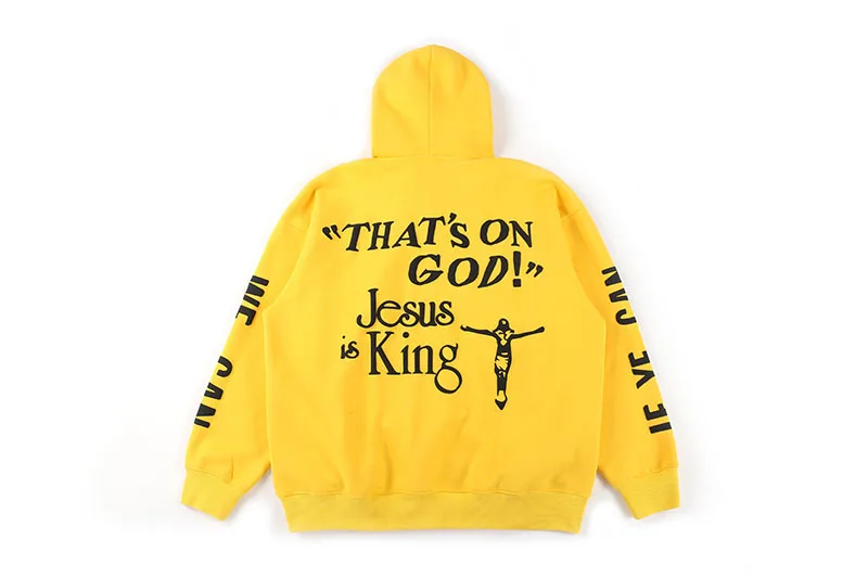 Черные синие толстовки с вырезом-лодочкой Jesus Is King для мужчин и женщин хип-хоп Уличная одежда толстовки Kanye West Jesus Is худи с королем