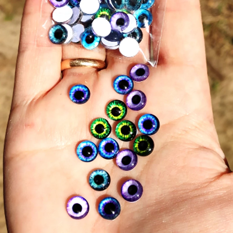 Cabujones de ojos de cristal redondos, cúpula redonda de 6MM-30MM, Ojo de Dragón, Gato Dragón, juguete de ojo, accesorio de joyería para manualidades, camafeo de ojo de pupila mixto