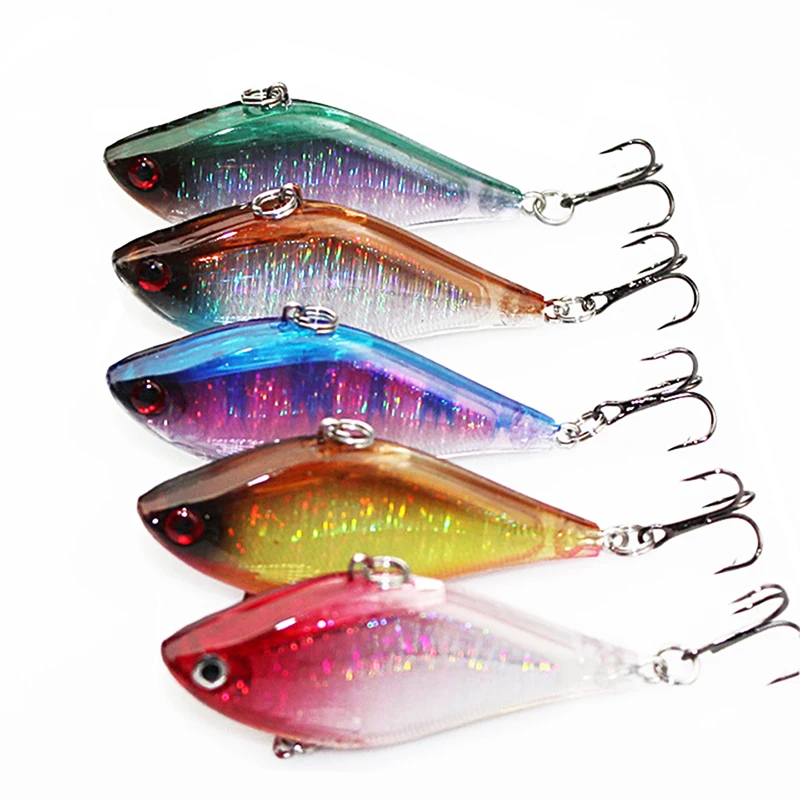 WALK FISH 5Pcs/Lot ABS Plastic VIB Fishing Lure 6cm 13.5g Crankbait Lead Fish Full Swimming Layer Bass Treble With 2 Hooks Bait | Спорт и