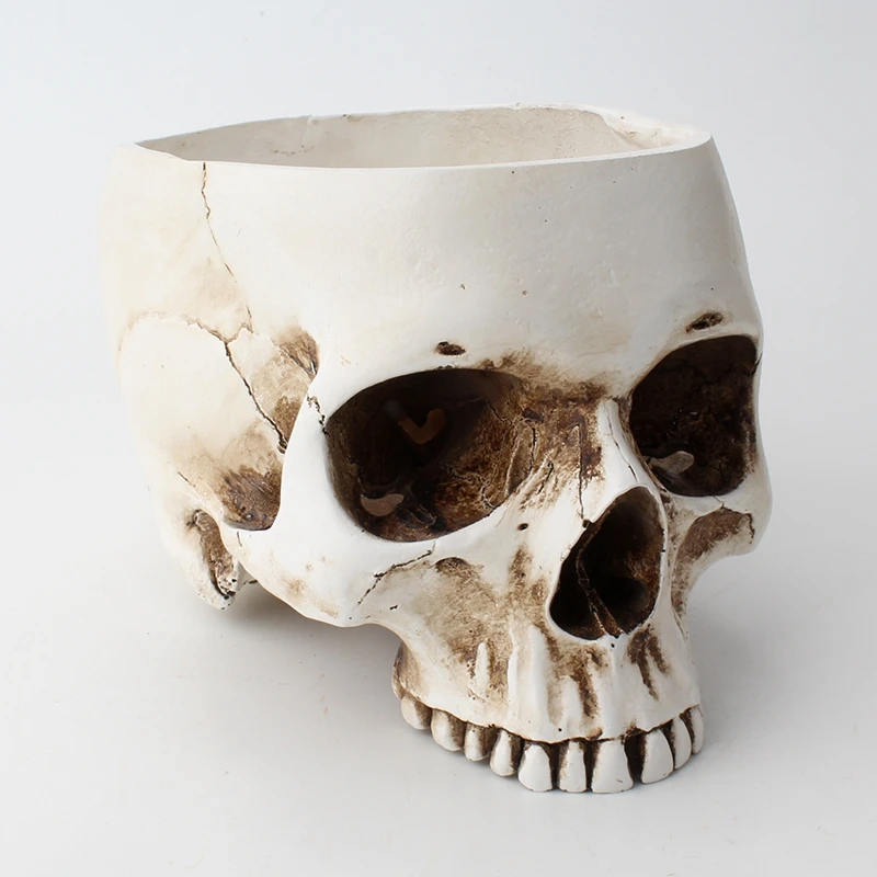 Skull Flower Pot Artware Resin Storage Box For Snack Ashtray Flowerpot Fruit Tray Tank Home Sculpture Statue Decoration | Дом и сад