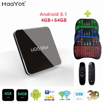 

HAAYOT H96 MAX X2 Amlogic S905X2 Android 8.1 Smart TV BOX 4K Media Player 4GB 64GB DDR4 QuadCore USB3.0 2.4G&5GHz Dual Wifi Box