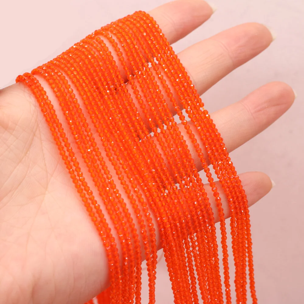 Beads 2MM Natural Semi-Precious Stone Spinel Orange Red Loose For Girls Jewelry Making DIY Bracelet Necklace Waist Beads