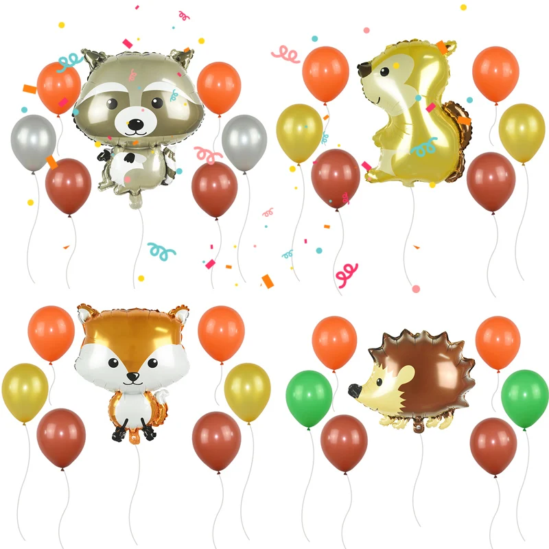 NEW Safari Jungle Theme Party Supplies Forest Animal Balloons Raccoon Fox Foil Ballon DIY Baby Shower Kids Birthday Decor Globos