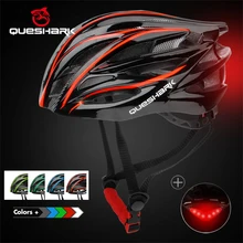Capacete de ciclismo queshark, masculino e feminino, ultraleve com luz led traseira, mtb, bicicleta de estrada, motocicleta, capacete ventilado de segurança