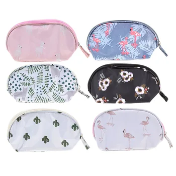 

1PC Fashion Multifunction Cosmetic Make Up Bag Portable Flamingo Flower Print Waterproof Folding Travel Toiletries Organizer