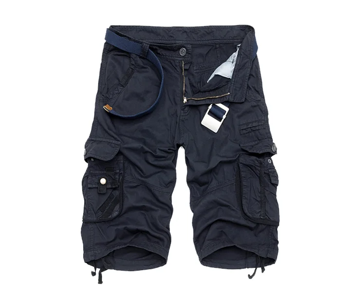 dark blue Камуфляжные модные мужские шорты Новые мужские повседневные шорты мужские свободные рабочие шорты мужские военные Короткие штаны размера плюс 29-40 - Цвет: dark blue