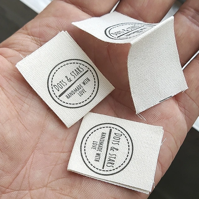 Clothes Labels 1000pcs , 2.5 * 6.7 cm Custom loop fold Washing Tags natural  cotton cloth label - AliExpress