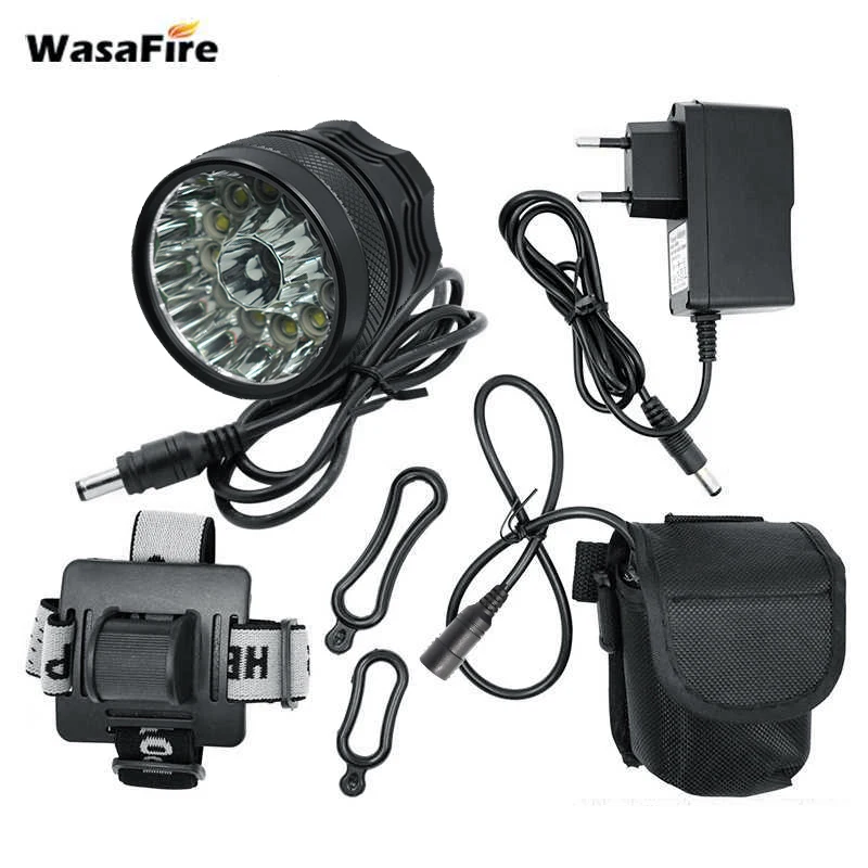 

25000lm 14*T6 LED Cycling Bicycle Light Headlight 3 Modes Bike Flashlight Front Lights Lamps + 9600mAh Battery Pack + Charger