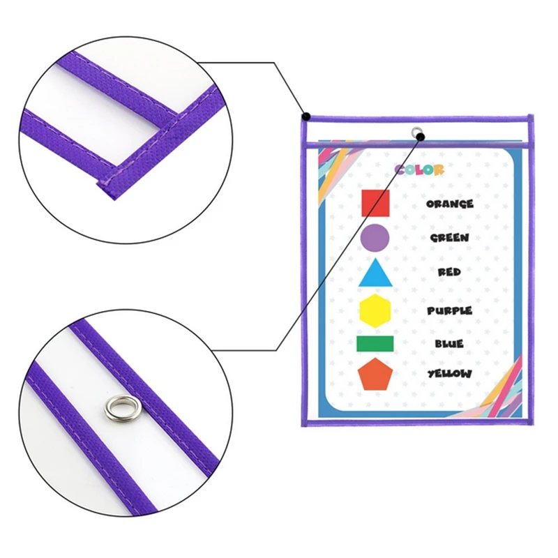 Najtaniej Wielokrotnego użytku Dry Erase kieszeń rękawy z uchwyt Marker różne kolory, dla dorosłych i dla dzieci. Używać do szkoły, pracy, nauczanie, gry, D