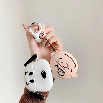 

Cartoon Peanut Comics Snoopy Charlie Brown Headphone Cases Cute Silicone Earphone Protection Cover For Apple Airpods 1 2 3 Pro