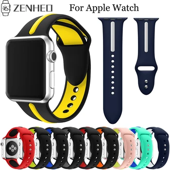 

Silicone Strap For Apple Watch Band 38mm 42mm iWatch 4 Band 44mm 40mm Sport Belt Bracelet correa Apple watch 4 3 2 1 Watchband