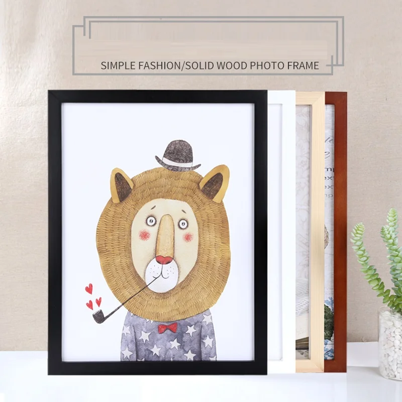 

Solid Wood Photo Frame Nordic Pad Poster Frame Home Office Decoration Classic Black and White Rectangular Creative Photo Frame