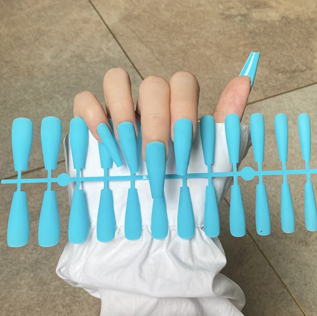 Solid Color Matte Super Long Coffin False Nail Ballet Press on Nails Tips for Nails Art Artificial Fingernails Fake TJP1170-Y16