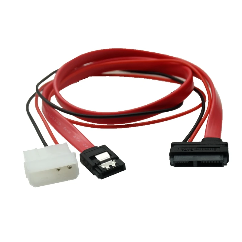 

Newest Sata cable 1pcs 30cm 50cm 6+7 Pin Slimline SATA 13pin Female Power Data to 4 Pin IDE Power SATA 7pin Data Hard Cable