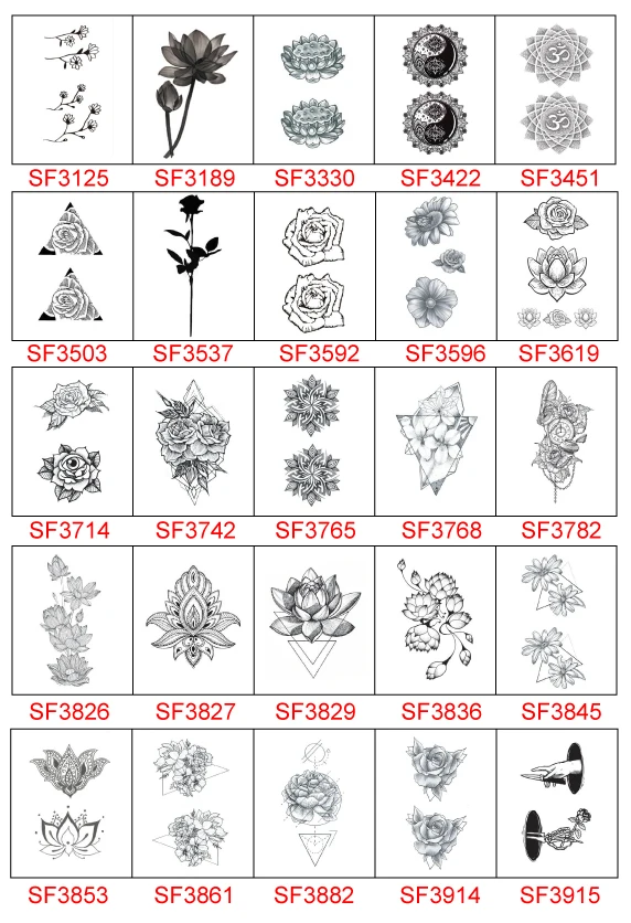 Наклейка-тату розы водостойкая Временная поддельная Татуировка цветы Лотос рука плечо девушки женщины подростки боди-арт инструменты 10,5X6 cm