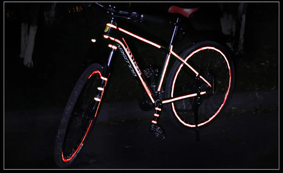 Mountain bike Reflective Stickers Reflective Strips Fluorescent Strips Luminous Reflectors Bicycle Stickers Decoration