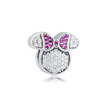 

Genuine 925 Sterling Silver Mouse Ears Charm Fits Moments Bracelet Lock Stopper Clip Beads for Jewelry Making kralen Wholesale