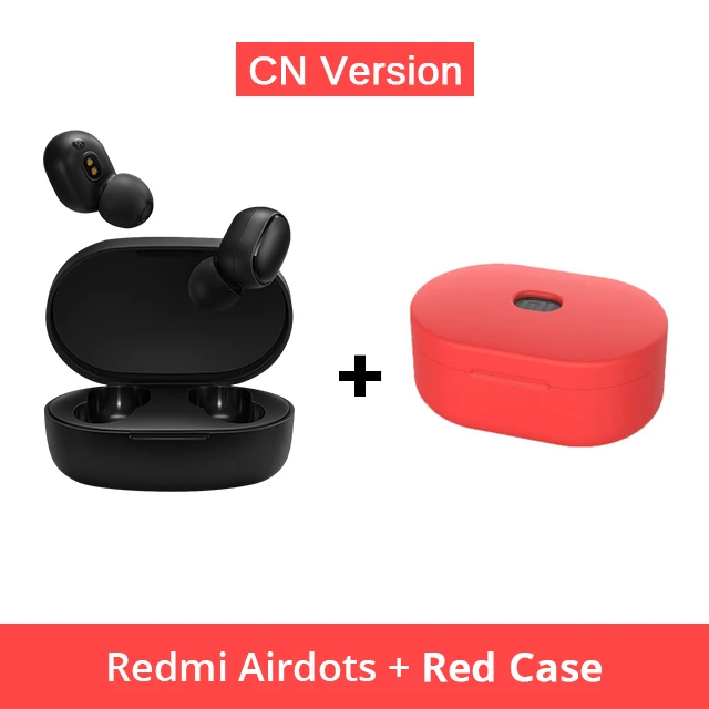 Xiao mi Red mi AirDots mi True Беспроводные Bluetooth 5,0 наушники-вкладыши стерео бас наушники с mi c Handsfree наушники AI управление - Цвет: CN N Red Case