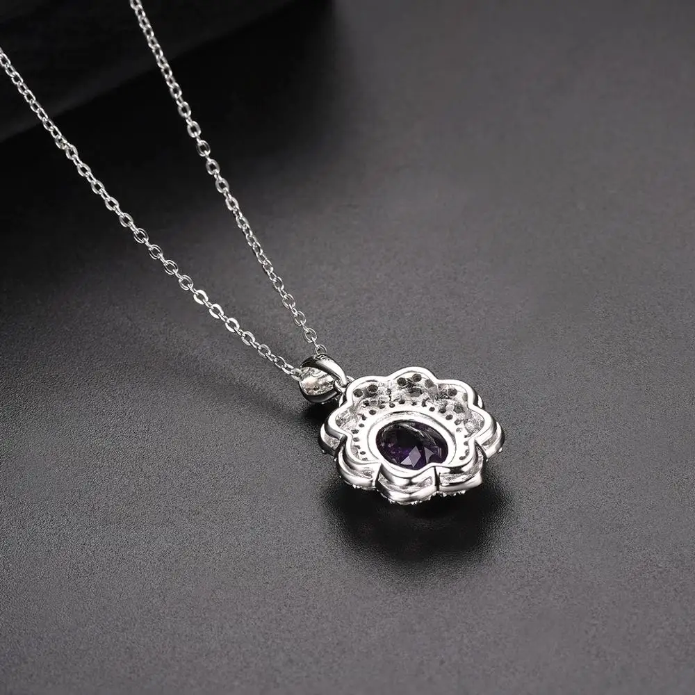 Hutang 2.54ct аметистовая подвеска натуральный драгоценный камень Твердое Серебро 925 пробы ожерелье изящные элегантные ювелирные изделия для женщин подарок