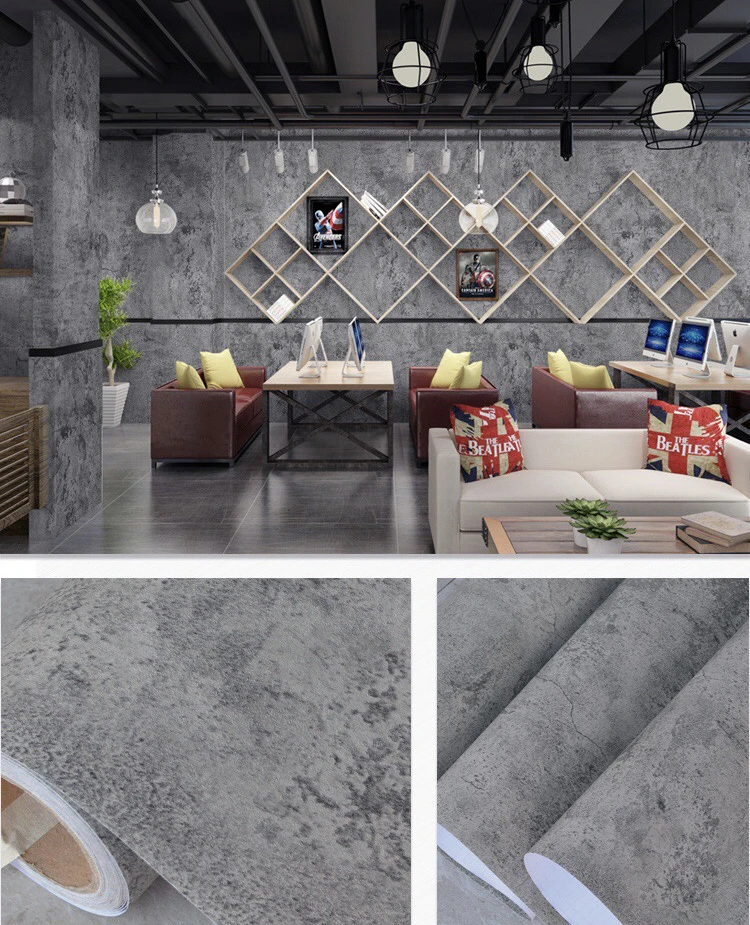 Cement Self adhesive Wallpaper Dark Gray Vintage Concrete Wall Effect  Wallpaper Plain PVC Wall Paper Bedroom Living Room Decor|Wallpapers| -  AliExpress