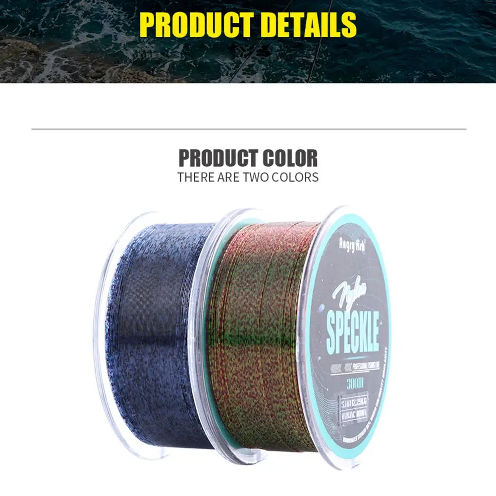 328Y/300M Nylon Speckle Colorful High Quality Fishing Line Abrasion Resistant Spot Monofilament Line Outdoor Fishing Line