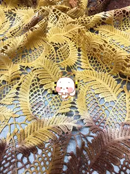 

top quality embroidery guipure lace fabric mul-ti color JOY-3210 african water saluble lace fabric for fashion dress of ladies