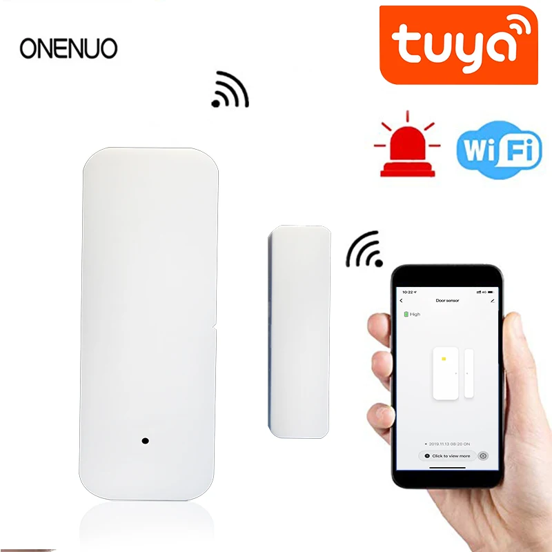 1 Tuya приложение двери окна беспроводной датчик безопасности датчик WiFi охранная сигнализация с магнитным датчиком поддержка alexa google home - Цвет: 1