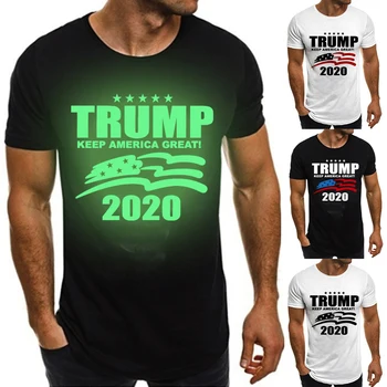 

America Great Flag Keep Donald Trump For President USA 2020 Republican T Shirt For Men Male O Neck Cotton Luminous T-Shirt Tee