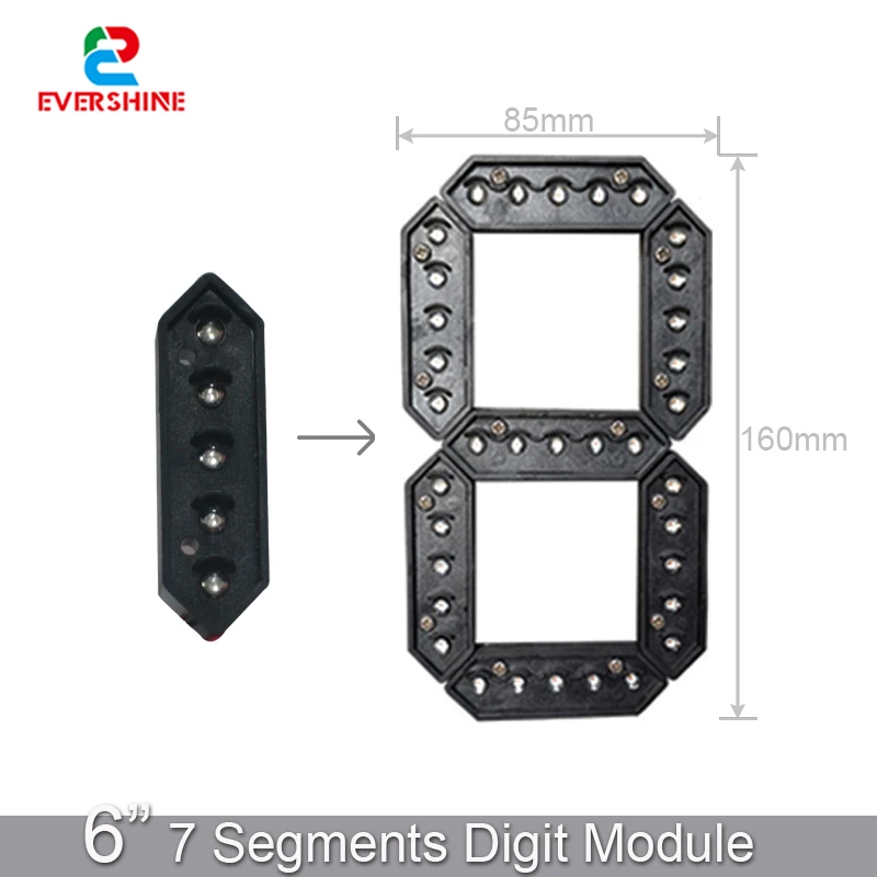 

6 Inch 7 Segment Outdoor Waterproof Digital Number Module For LED Gas Station Electronic Fuel Price Sign