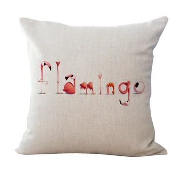 

18 * 18 inches Polyester Flamingo Cushion Cover Decorative Sofa Car Waist Square Pillow Case Pillowcase Home